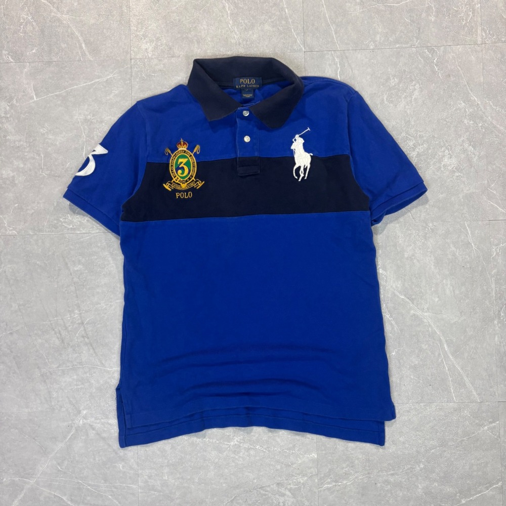 Polo Ralph Lauren Mens Big Pony Crest Polo Shirt Blue Navy Short Sleeve Xs